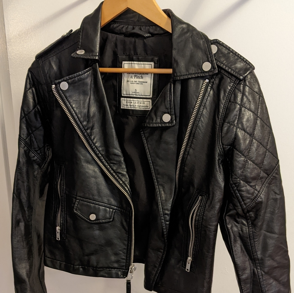 Vegan leather moto jacket